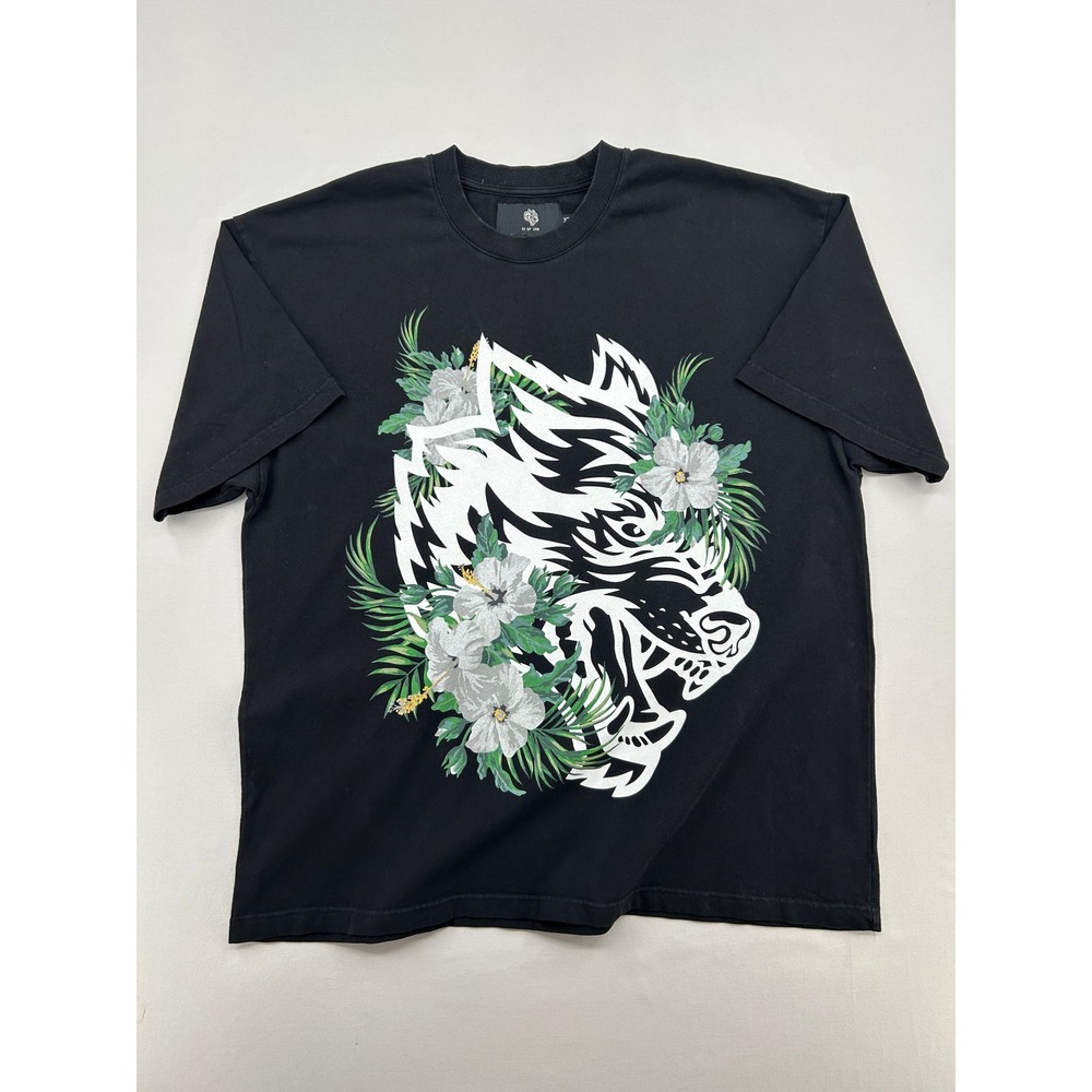 Darc Sport Wolves Graphic T-Shirt Black Floral Wolf Limited Edition Mens XL